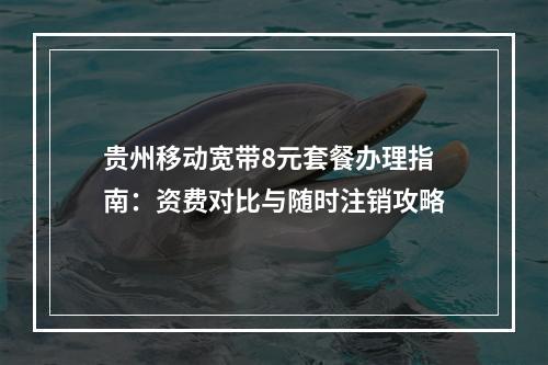 贵州移动宽带8元套餐办理指南：资费对比与随时注销攻略