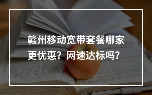 赣州移动宽带套餐哪家更优惠？网速达标吗？