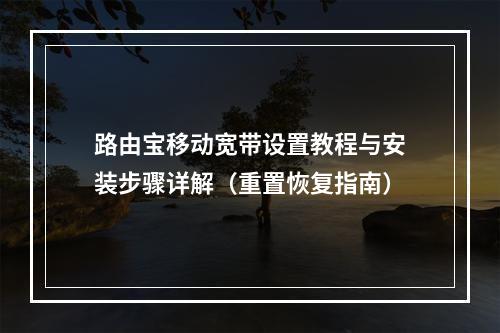 路由宝移动宽带设置教程与安装步骤详解（重置恢复指南）