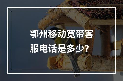 鄂州移动宽带客服电话是多少？