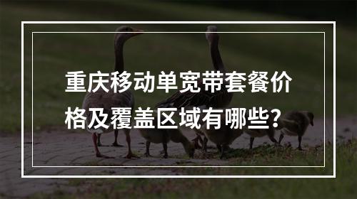 重庆移动单宽带套餐价格及覆盖区域有哪些？