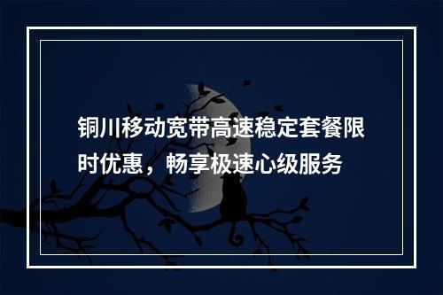 铜川移动宽带高速稳定套餐限时优惠，畅享极速心级服务