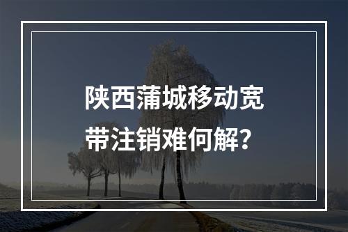 陕西蒲城移动宽带注销难何解？