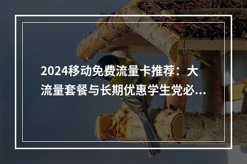 2024移动免费流量卡推荐：大流量套餐与长期优惠学生党必选