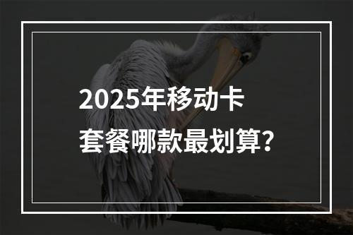 2025年移动卡套餐哪款最划算？