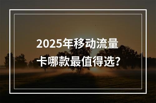 2025年移动流量卡哪款最值得选？