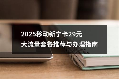 2025移动新宁卡29元大流量套餐推荐与办理指南