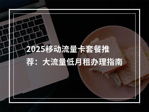 2025移动流量卡套餐推荐：大流量低月租办理指南