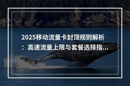 2025移动流量卡封顶规则解析：高速流量上限与套餐选择指南