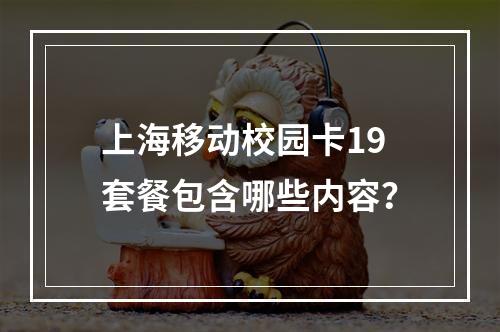 上海移动校园卡19套餐包含哪些内容？