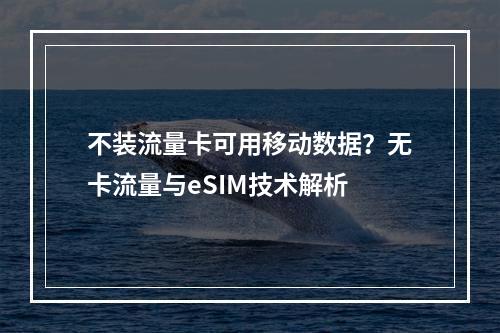 不装流量卡可用移动数据？无卡流量与eSIM技术解析