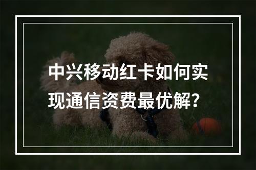 中兴移动红卡如何实现通信资费最优解？