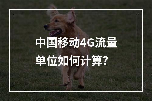 中国移动4G流量单位如何计算？