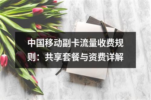 中国移动副卡流量收费规则：共享套餐与资费详解