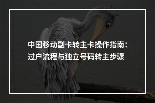 中国移动副卡转主卡操作指南：过户流程与独立号码转主步骤