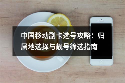 中国移动副卡选号攻略：归属地选择与靓号筛选指南