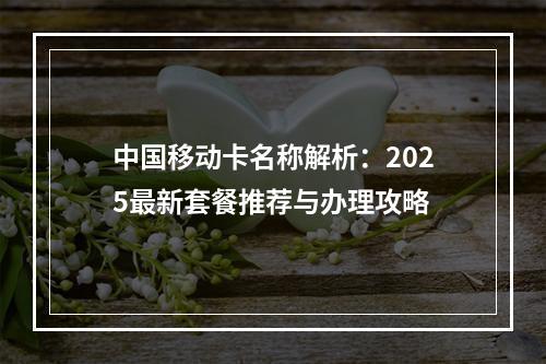 中国移动卡名称解析：2025最新套餐推荐与办理攻略