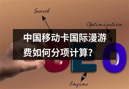 中国移动卡国际漫游费如何分项计算？