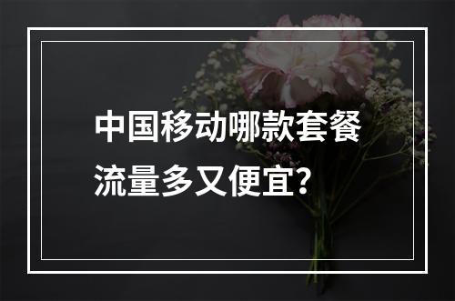 中国移动哪款套餐流量多又便宜？