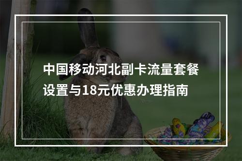 中国移动河北副卡流量套餐设置与18元优惠办理指南