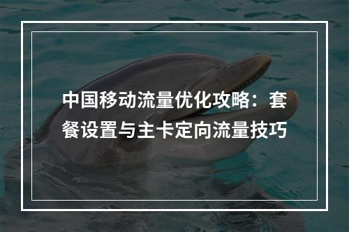 中国移动流量优化攻略：套餐设置与主卡定向流量技巧