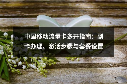 中国移动流量卡多开指南：副卡办理、激活步骤与套餐设置