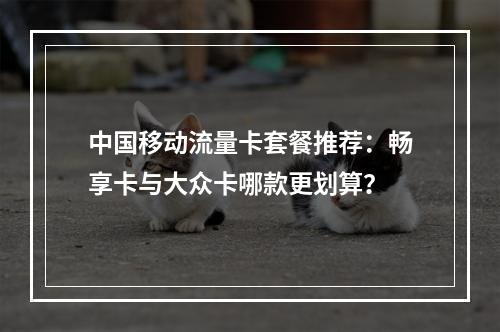 中国移动流量卡套餐推荐：畅享卡与大众卡哪款更划算？