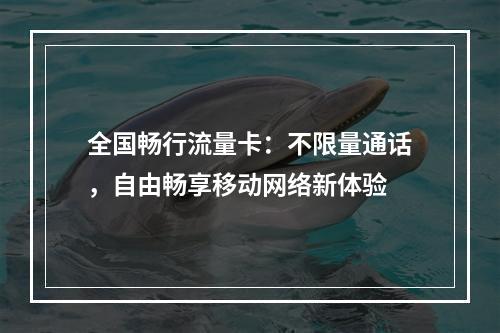 全国畅行流量卡：不限量通话，自由畅享移动网络新体验