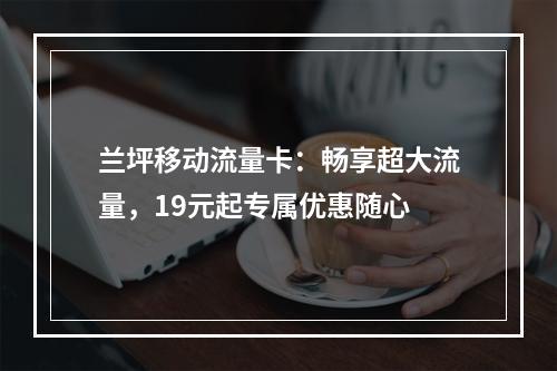 兰坪移动流量卡：畅享超大流量，19元起专属优惠随心