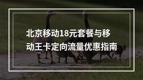 北京移动18元套餐与移动王卡定向流量优惠指南