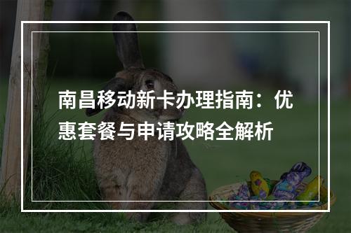 南昌移动新卡办理指南：优惠套餐与申请攻略全解析