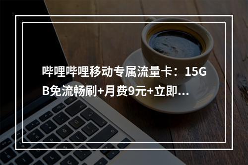 哔哩哔哩移动专属流量卡：15GB免流畅刷+月费9元+立即生效