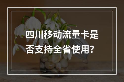 四川移动流量卡是否支持全省使用？