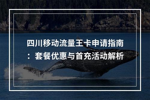 四川移动流量王卡申请指南：套餐优惠与首充活动解析