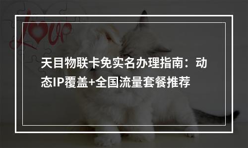 天目物联卡免实名办理指南：动态IP覆盖+全国流量套餐推荐