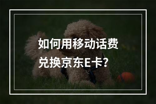 如何用移动话费兑换京东E卡？