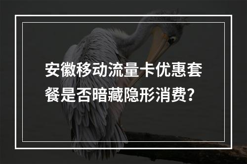 安徽移动流量卡优惠套餐是否暗藏隐形消费？