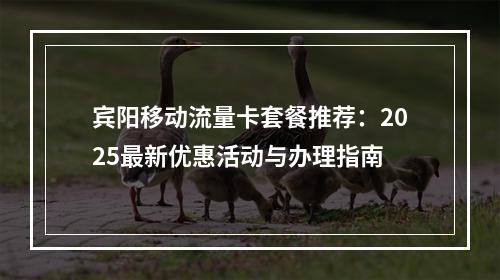 宾阳移动流量卡套餐推荐：2025最新优惠活动与办理指南