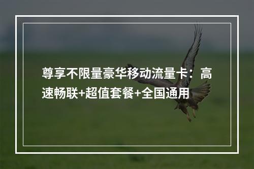尊享不限量豪华移动流量卡：高速畅联+超值套餐+全国通用