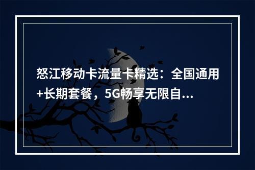 怒江移动卡流量卡精选：全国通用+长期套餐，5G畅享无限自由