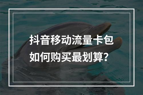 抖音移动流量卡包如何购买最划算？