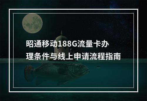 昭通移动188G流量卡办理条件与线上申请流程指南