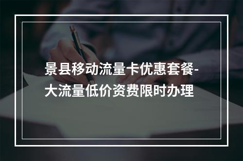 景县移动流量卡优惠套餐-大流量低价资费限时办理