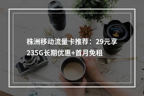 株洲移动流量卡推荐：29元享235G长期优惠+首月免租