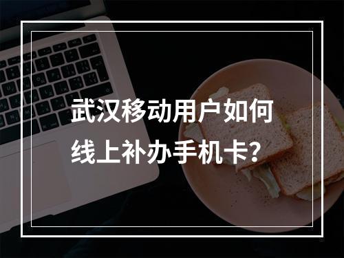 武汉移动用户如何线上补办手机卡？