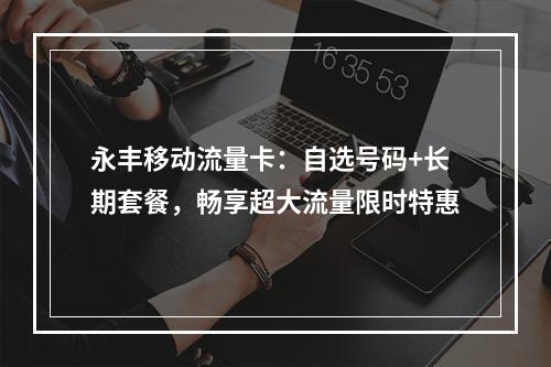 永丰移动流量卡：自选号码+长期套餐，畅享超大流量限时特惠