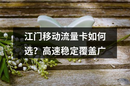 江门移动流量卡如何选？高速稳定覆盖广