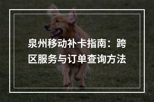 泉州移动补卡指南：跨区服务与订单查询方法