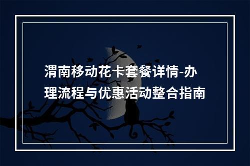 渭南移动花卡套餐详情-办理流程与优惠活动整合指南