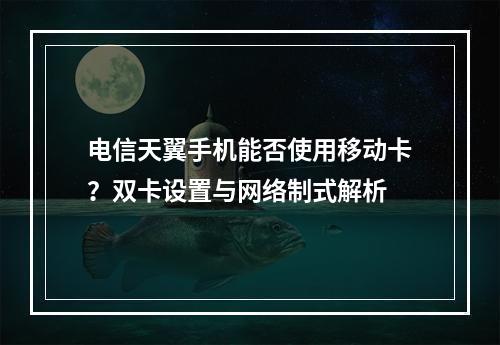 电信天翼手机能否使用移动卡？双卡设置与网络制式解析
